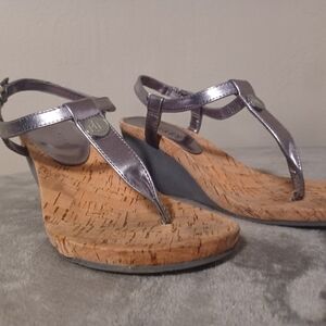 Ralph Lauren Silver Sandals for Elegant Comfort